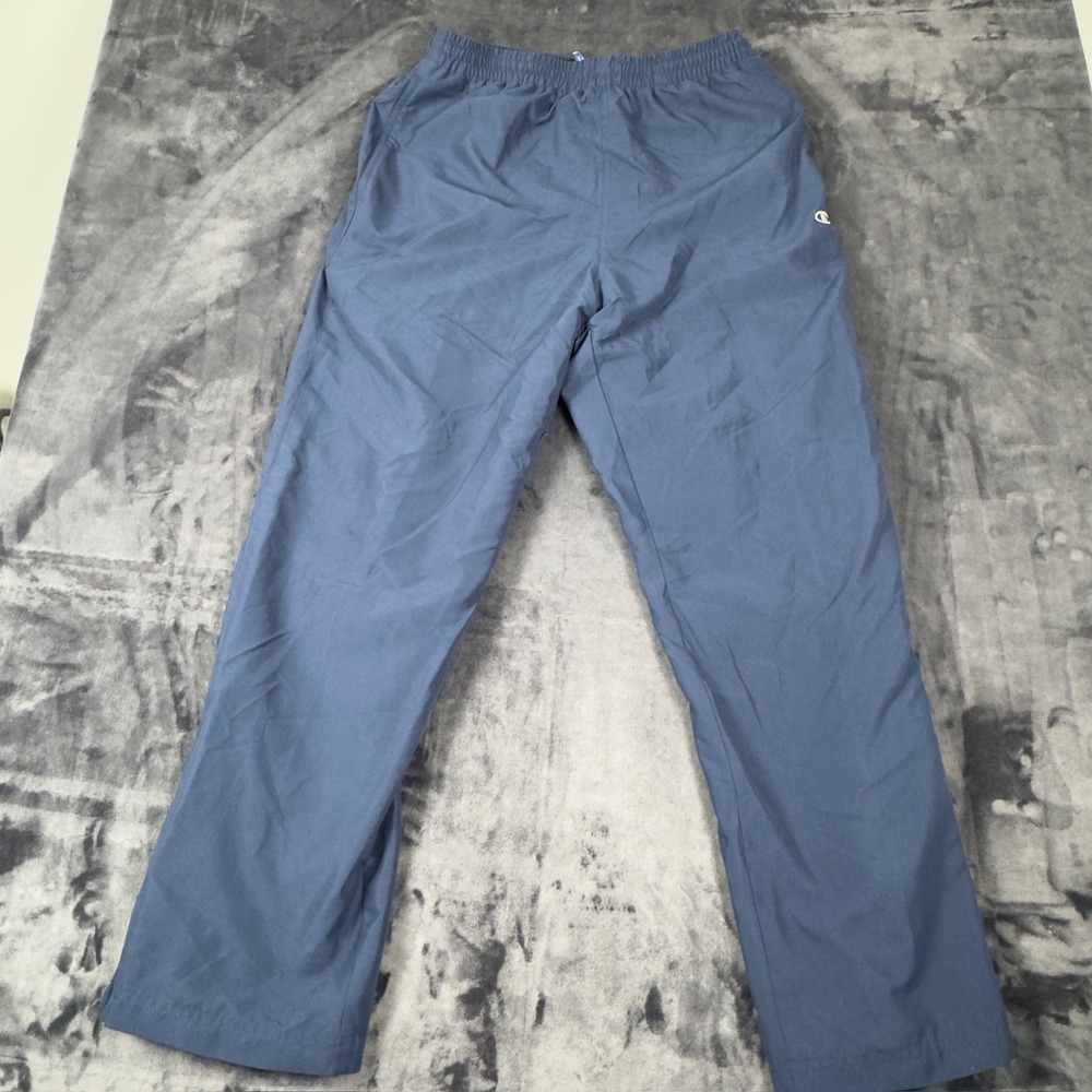 Champion Track Pants Mens Large Blue Elastic Waist Lightweight Lined 2540